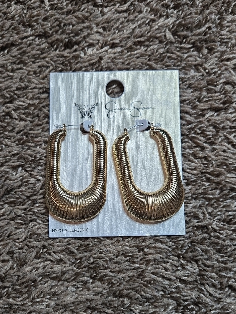 Jessica Simpson Gold Hypo-Allergenic Earrings Jewelry